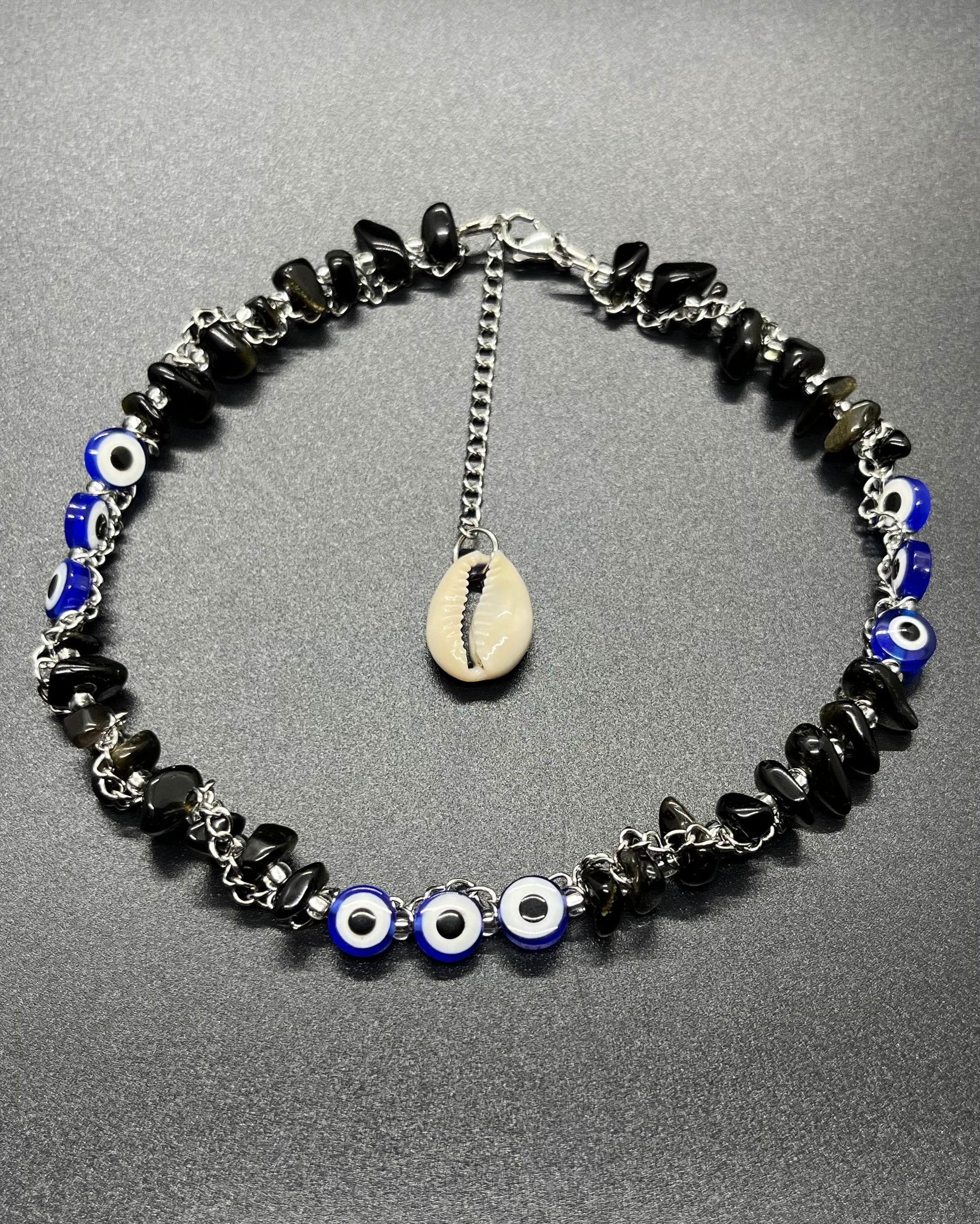 Obsidian Evil Eye Choker