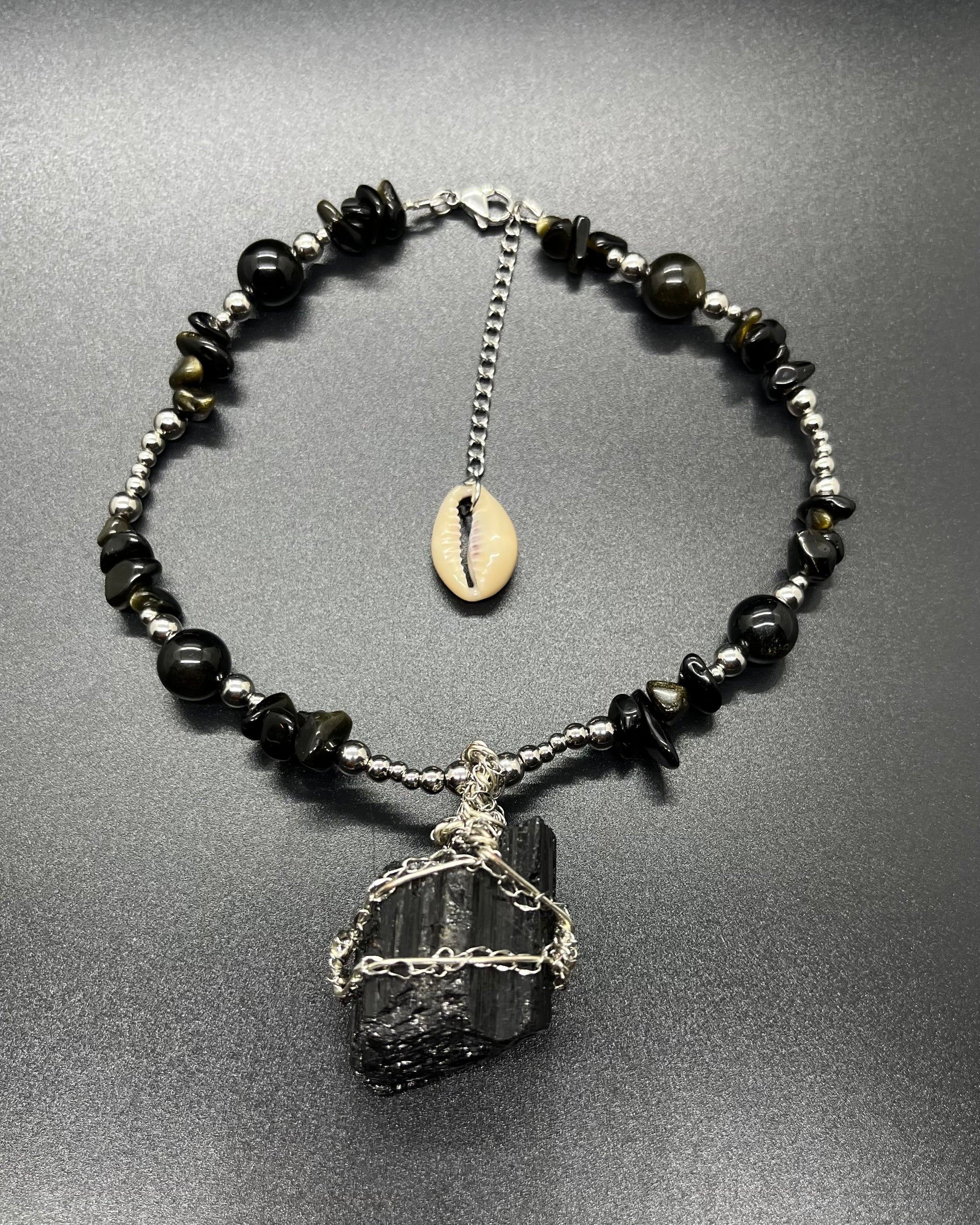 Black Tourmaline x Obsidian Choker