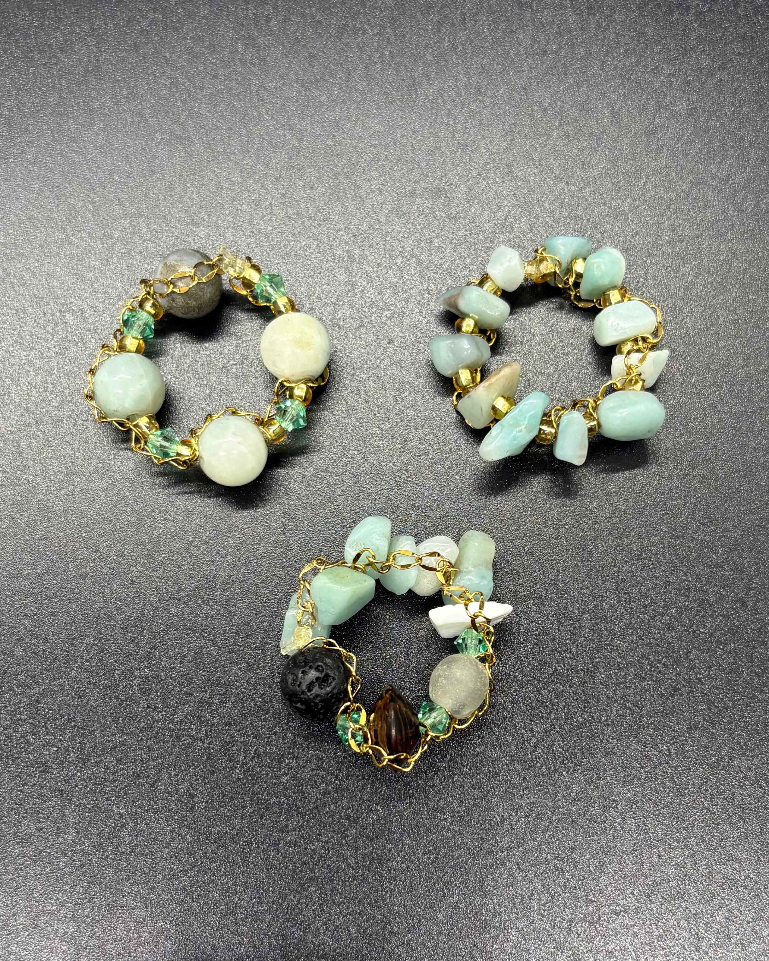 Amazonite 3pc Ring Set