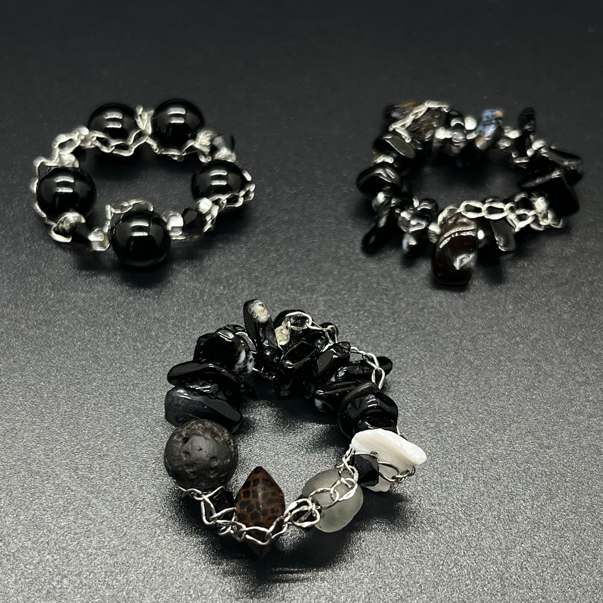 Onyx 3pc Ring Set