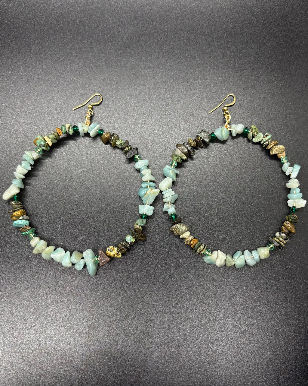 Turquoise x Amazonite Hoop Earrings