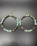 Turquoise x Amazonite Hoop Earrings