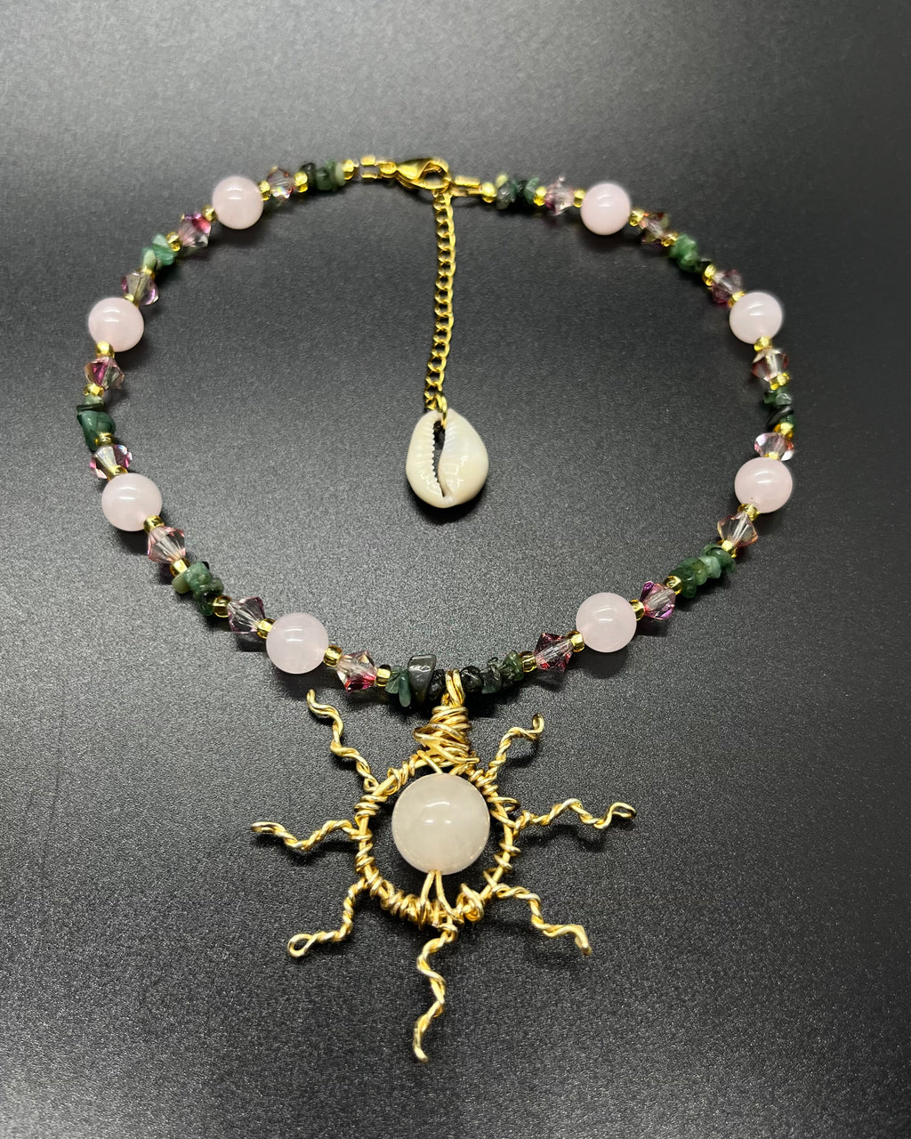 Rose Quartz x Emerald Sun Choker