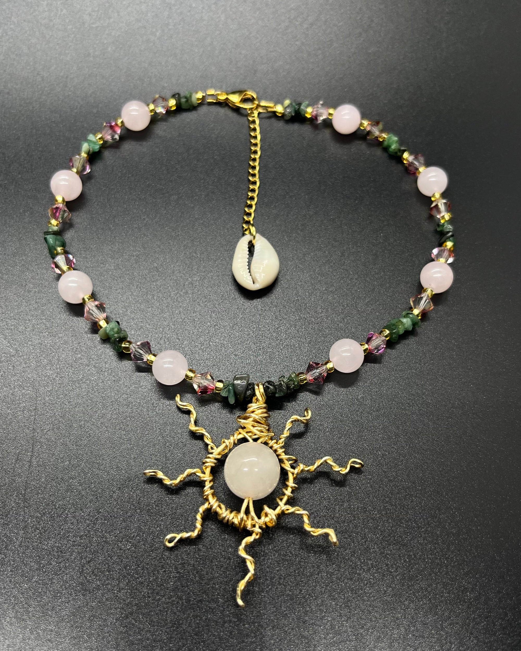 Rose Quartz x Emerald Sun Choker