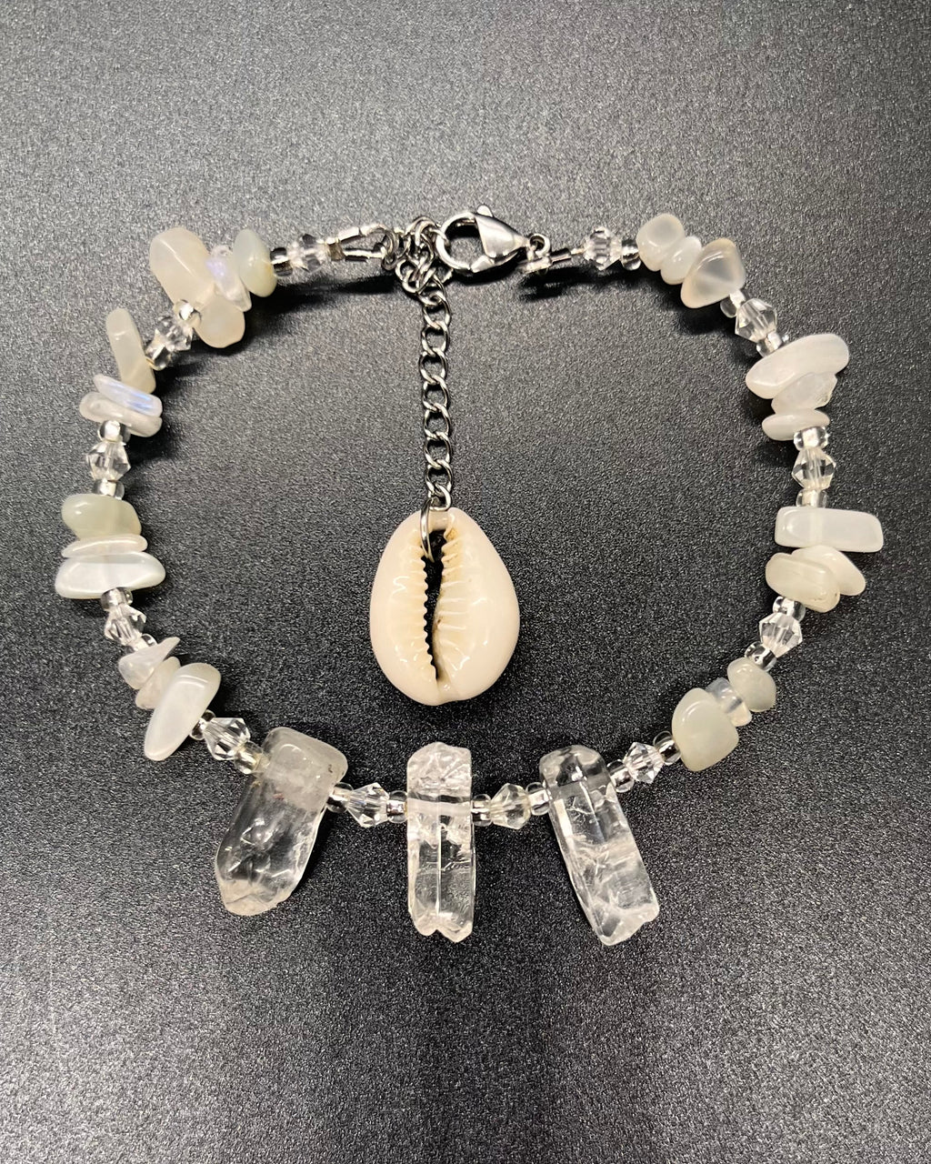 White Moonstone Anklet