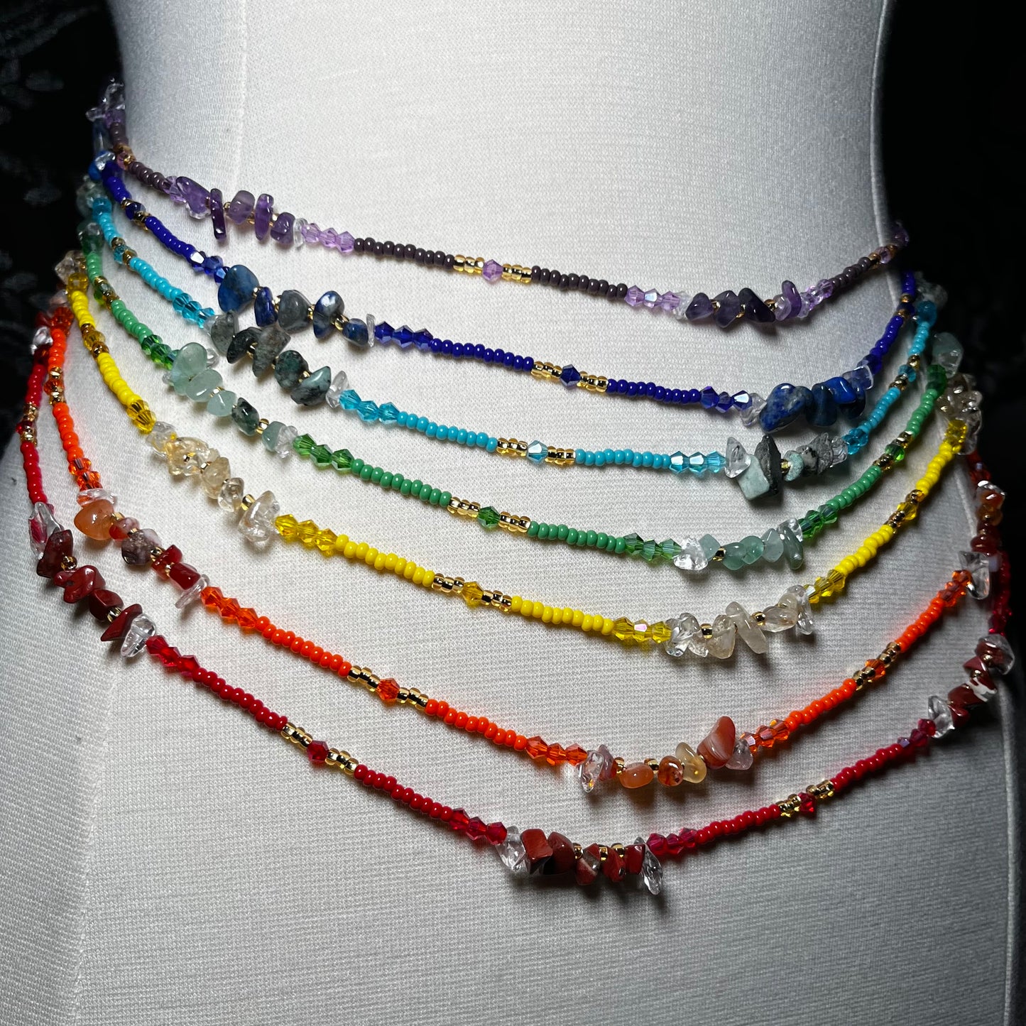 Crystal Chakra Waist Bead Set