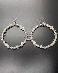 Clear Quartz x White Moonstone Hoop Earrrings