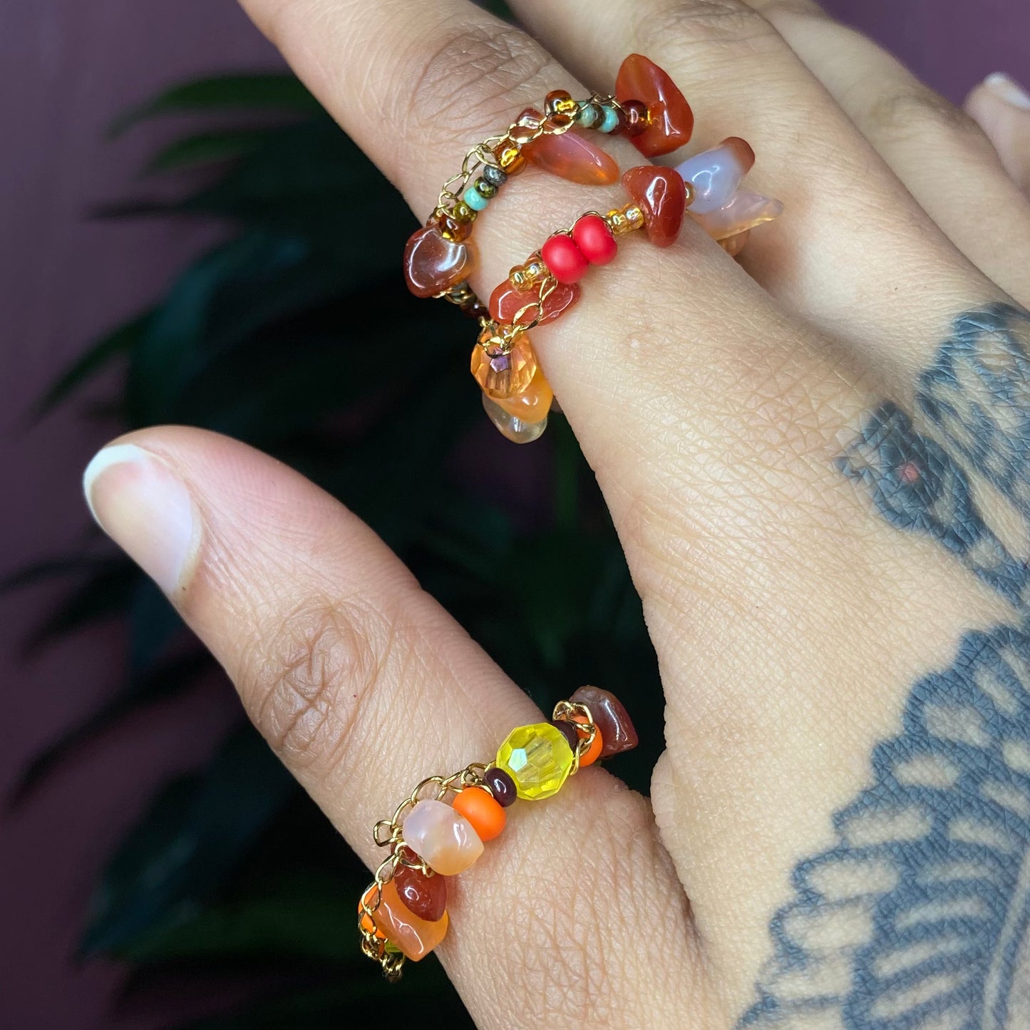 Carnelian 3pc Ring Set